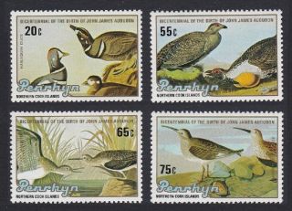 Penrhyn Birds Bicentenary Of.  Audubon 4v Mnh Sg 373 - 376