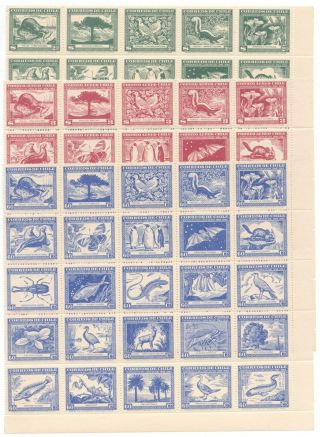Chile 1948 Sc 254 - 255,  C124.  Animals,  Birds And Fish,  Never Hinged