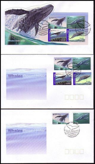 Wwf Whales Down Under Fdcs Set Of 3 From Australia