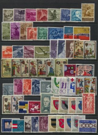 Liechtenstein 1959 - 1965 Sets,  Singles Incl Sc 395 Sheet Cv $90,