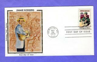 1978 1755 13c Jimmie Rodgers - Performing Arts Colorano " Silk " Fdc