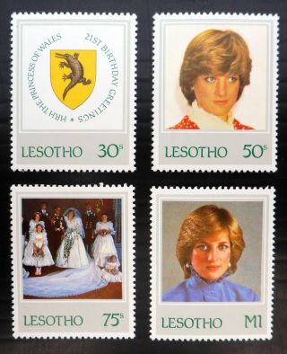 Lesotho 1997 Diana 21st Birthday (4) X20 Sg514/7 See Below U/m Nk132