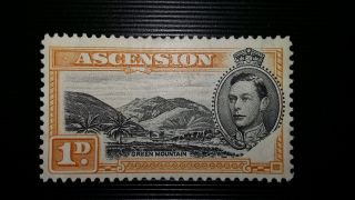 Ascension King George Vi Sg39b Var - Extremely Rare Print Flaw Scarce
