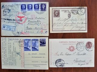 Italia,  4 Cartolina Postale 1876,  1902,  1944,  1948.  The Summers Proposals Continue