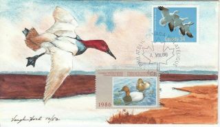 Vaughn Hord Hand Painted Canada Duck Fdc.