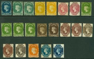 Early Ceylon 1863 - 70 Queen Victoria Issues.  Fresh Lot.  Values.