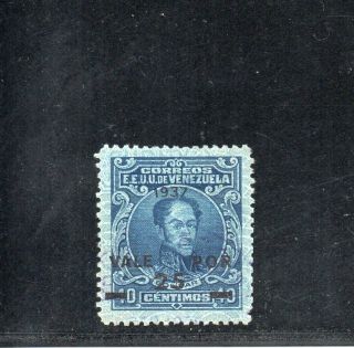 1937 Venezuela Sc 319,  Key Stamp,  $550.  00,  Moorhouse Certificate