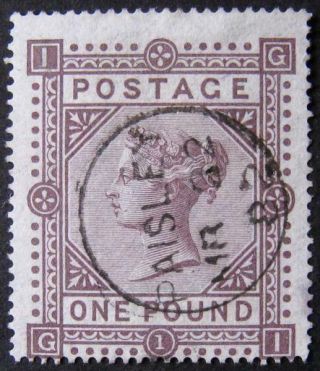 Qv £1 Brown - Lilac,  Fine Cds.  Sg.  129.  