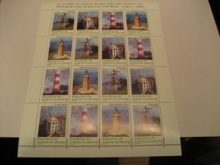 Equatorial Guinea 2003 Lighthouses Sheet (16 Stamps)