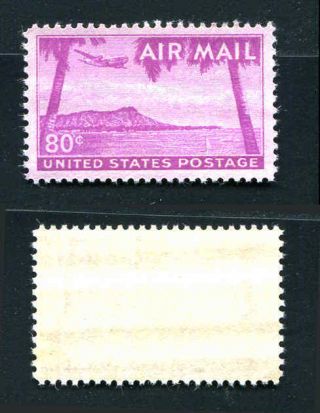 Us Air Mail Sc C46 - 80 ¢ Diamond Head Hawaii Never Hinged