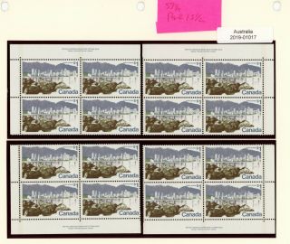 Canada ' 72 City Pictures $1 and $2 - 8 MNH corner blocks of 4 stamps (1017) 2