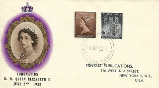1953 Western Samoa Coronation Omnibus Stamps On Pts Fdc
