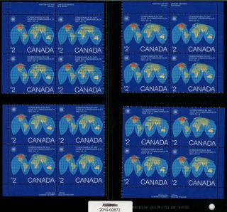 Canada 1983 $2 Commonwealth Mnh Stamps - 4 Corner Blocks Of 4 (872)