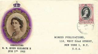 1953 North Borneo Coronation Omnibus Stamp On Pts Fdc