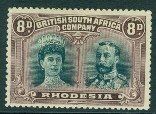 Sg 148 Rhodesia 1910 - 13 8d Greenish Black & Purple,  Lightly Mounted &.