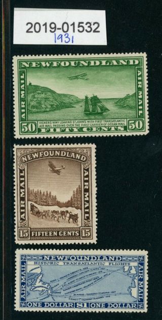 Newfoundland 1931 Set Of 3 Stamps - 15 And 50 Cents,  & One Dollar (01532)