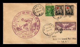 Dr Jim Stamps Us Atlantic City First Flight Air Mail Cover Am 19 York