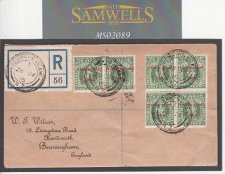 Ms2089 1915 Zealand Penrhyn Island Kevii Surcharge Registered Wilson Cover