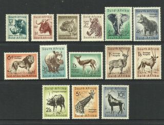 South Africa - 1954 Animals Complete Set Of 14 To 10/ - Hinged