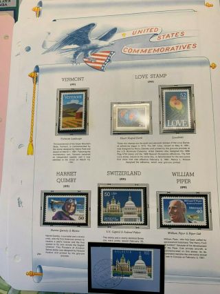 White Ace US Album Pages from 1991 to 1998 for Commemorative Stamps 2