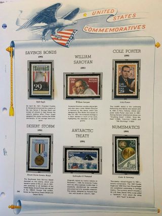 White Ace US Album Pages from 1991 to 1998 for Commemorative Stamps 4