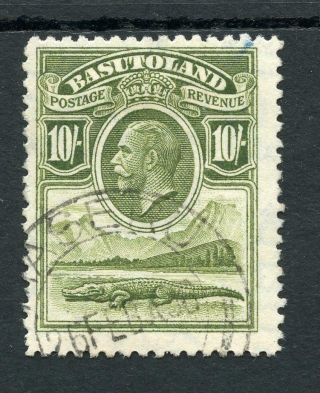 Basutoland 1933 10s Olive - Green Sg10 Fu