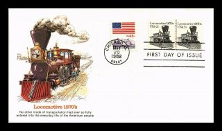 Dr Jim Stamps Us Locomotive Transportation Coil First Day Cover Pair