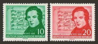 Germany - Gdr 303 - 304,  Mnh.  Michel 541 - 542.  Robert Schumann,  1956.  Music By Shumann