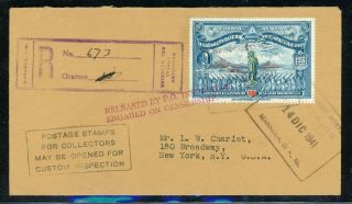 Nicaragua Postal History: Lot 132 1941 Reg Censor Inspected Managua - Nyc $$$