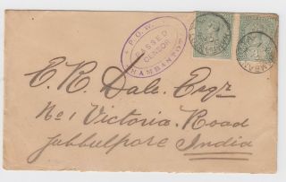 1901 Cover Boer War Pow Passed Censor Hambantota Qv 6c Card Ceylon & India