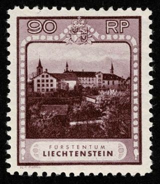 Liechtenstein Stamp Scott 104 90rp Schellenberg Monastery H Og Well Center