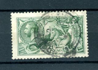 Great Britain 1913 £1 Green Seahorse (sg 403) Fine - (b680)