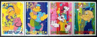2003 Mnh Albania Popeye Strip Stamps Olive Oyl Brutus Tv Series Animated Cartoon