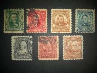 7 Us Stamps,  Scott S 300,  301,  303,  304,  305,  306 & 307,  1902 - 1903