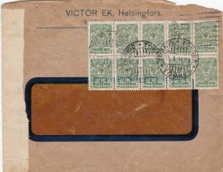 1914 Finland 78 X 10 Perfins.  Tornea And Stockholm Cancels.  Interesting Cover
