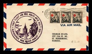 Dr Jim Stamps Us Albuquerque Mexico Am 12 First Flight Air Mail Cover 1931