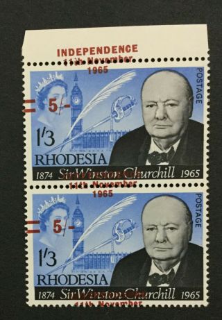 Momen: Rhodesia 373 Var.  Overprint Shift Og Nh £ Lot 3454