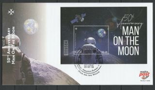 Malta 2019 Space,  Apollo 11 50th Anniversary Moon Landing Fdc
