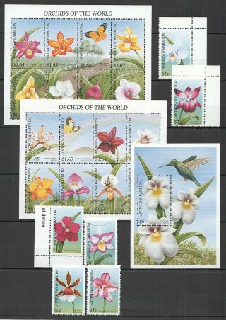 M149 Antigua & Barbuda Flora Flowers Orchds 2571 - 86 Michel 38 Eu 2kb,  Set,  Bl Mnh