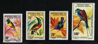 Burkina Faso 136 - 138; C20 Light Hinge 1965 Birds Complete Set Scv $28.  35