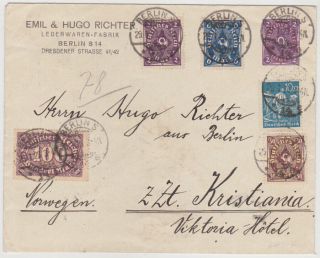 Germany Dr 1923 (29.  1. ) Cover Berlin Inflat.  Franking To Norway (correct Rate)