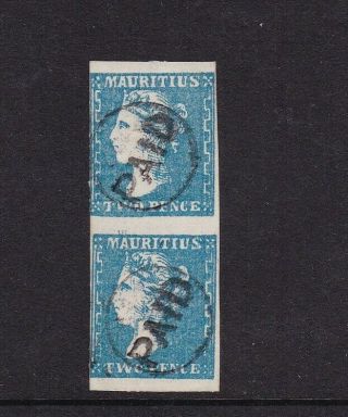 Mauritius 1859 Dardenne 2d Pair From Positions 45 And 55 In The Sheet,