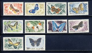 Lebanon C427 - 36 Airmail Butterfly Set Mnh Vf Complete,  A Beauty 135.  00