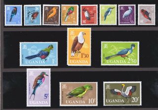 Uganda 1965 Birds - Full Mnh Set - Cat £48.  85 - (156)