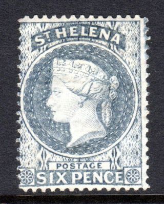 St.  Helena Qv 1864 - 80 (wmk Cc,  P14) 6d Milky Blue Sg29 M/mint (high Cat)