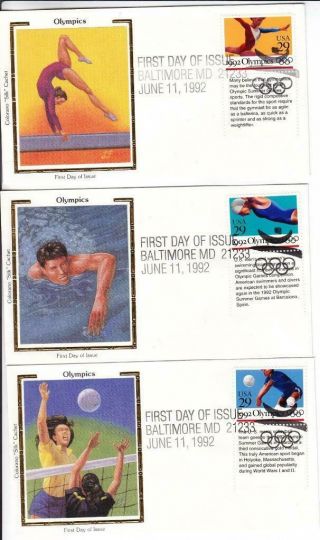 1992,  Olympics,  Colorano Silk,  Grp 5,  Unaddressed,  Fdc (d10377)