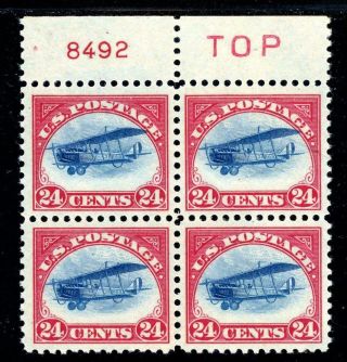 Usastamps Xf - S Us Airmail Jenny Plate Block Scot C3 Og Mnh
