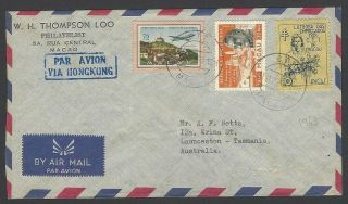 Macau 1963 Cover To Usa With A Tb Label