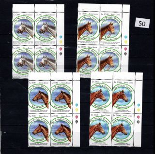 / 4x Sierra Leone - Mnh - Nature - Animals - Horses - Usa