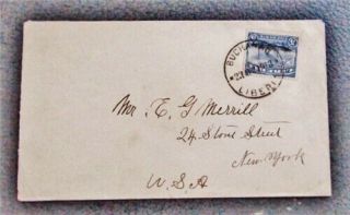 Nystamps Liberia Stamp Early Cover Rare